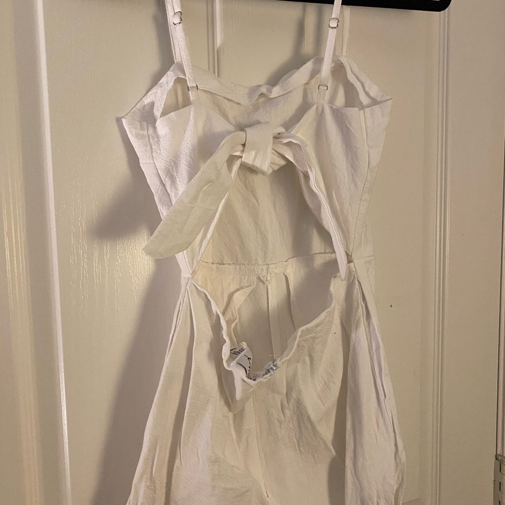 White Back Tie jumpsuit